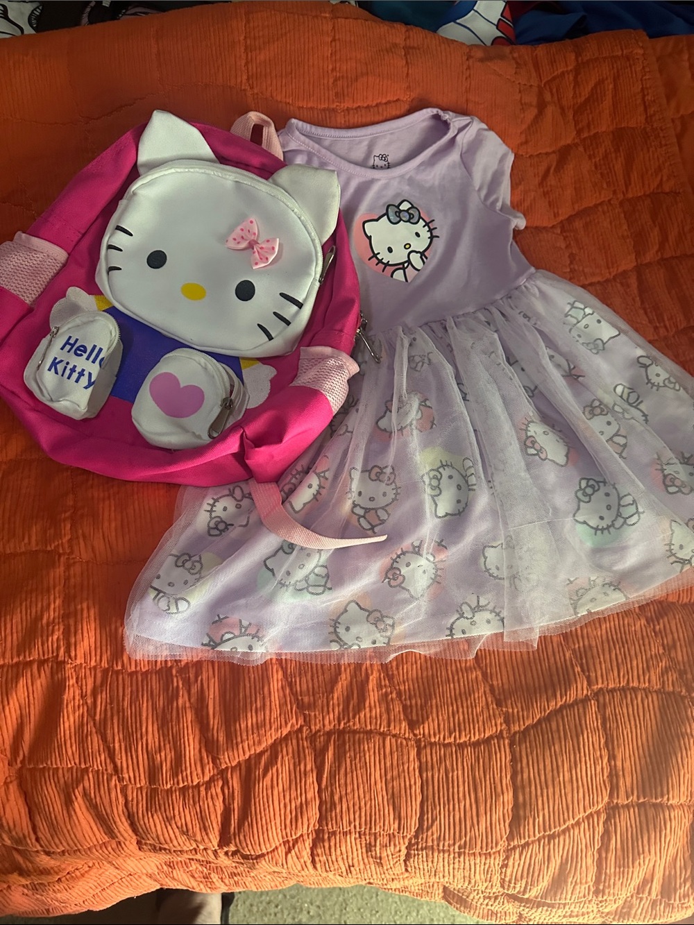 Hello Kitty Pink and Lavender Dress with Matching Backpack